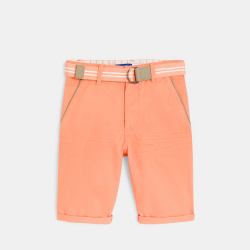 شورت برمودا قصير بحزام مشمشي للأولاد